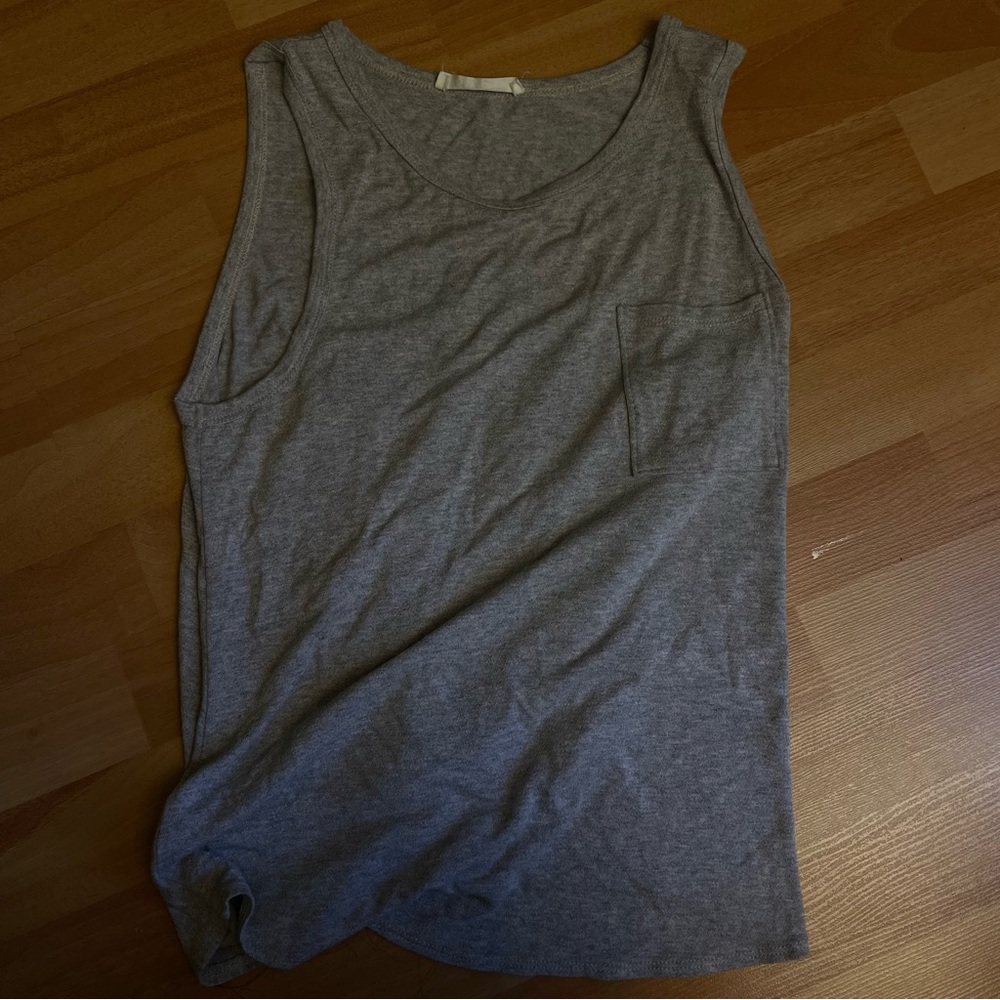 taupe flowy tank top with twist detail